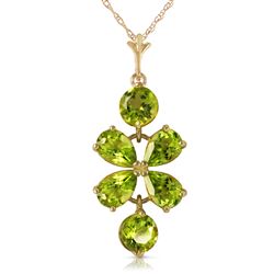 ALARRI 3.15 Carat 14K Solid Gold Lines Read In Spring Peridot Necklace