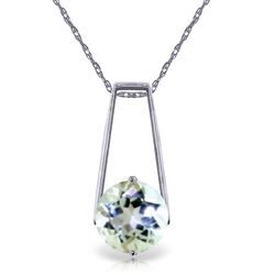 ALARRI 1.45 Carat 14K Solid White Gold Gold Necklace Aquamarine