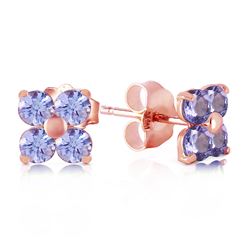 ALARRI 1.15 Carat 14K Solid Rose Gold Stud Earrings Natural Tanzanite