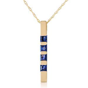 ALARRI 0.35 Carat 14K Solid Gold Necklace Bar Natural Sapphire