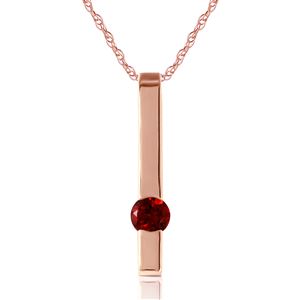 ALARRI 0.25 Carat 14K Solid Rose Gold Bar Garnet Necklace