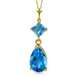 ALARRI 2 Carat 14K Solid Gold To Love Again Blue Topaz Necklace