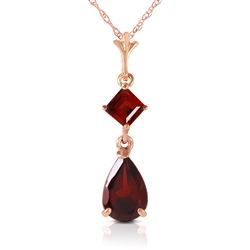 ALARRI 2 CTW 14K Solid Rose Gold Laughter Garnet Necklace