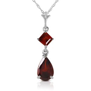 ALARRI 2 CTW 14K Solid White Gold Granted Wishes Garnet Necklace