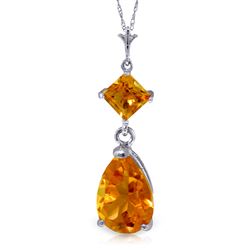 ALARRI 2 Carat 14K Solid White Gold Where Angels Tread Citrine Necklace