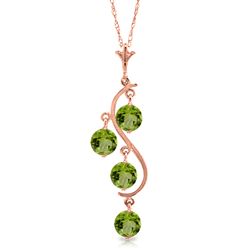 ALARRI 2.25 Carat 14K Solid Rose Gold Grape Peridot Necklace