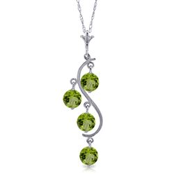 ALARRI 2.25 Carat 14K Solid White Gold Thousand Voices Peridot Necklace