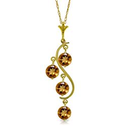 ALARRI 2.25 Carat 14K Solid Gold Early Light Citrine Necklace