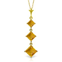 ALARRI 2.4 CTW 14K Solid Gold Melting Flames Citrine Necklace