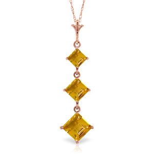 ALARRI 2.4 CTW 14K Solid Rose Gold Waterdrops Citrine Necklace