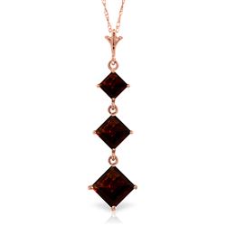 ALARRI 2.4 Carat 14K Solid Rose Gold Waterdrops Garnet Necklace