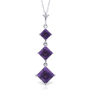 ALARRI 2.4 CTW 14K Solid White Gold Spring Up Amethyst Necklace