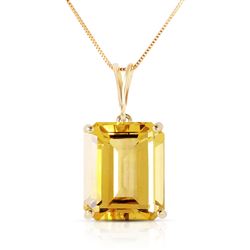 ALARRI 6.5 Carat 14K Solid Gold Necklace Octagon Citrine