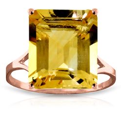 ALARRI 6.5 Carat 14K Solid Rose Gold Ring Octagon Citrine