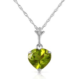 ALARRI 1.15 Carat 14K Solid White Gold Warmer Climate Peridot Necklace