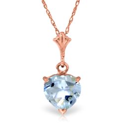 ALARRI 1.15 CTW 14K Solid Rose Gold Proud Heart Aquamarine Necklace