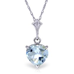 ALARRI 1.15 Carat 14K Solid White Gold Make It Anywhere Aquamarine Necklace