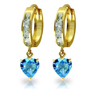 ALARRI 4.1 Carat 14K Solid Gold Sicily Blue Topaz Earrings
