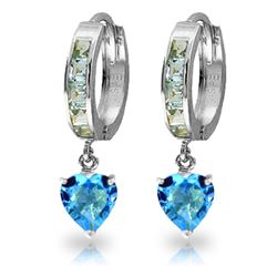 ALARRI 4.1 Carat 14K Solid White Gold Not Distressed Damsel Blue Topaz Earrings