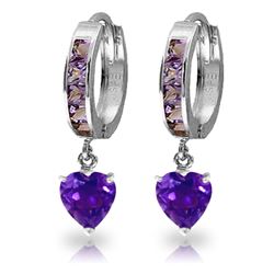 ALARRI 4.1 Carat 14K Solid White Gold Tongue In Cheek Amethyst Earrings