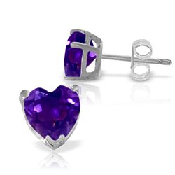 ALARRI 3.25 CTW 14K Solid White Gold Set To Stun Amethyst Earrings