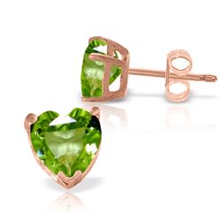 ALARRI 3.25 Carat 14K Solid Rose Gold Divinity Peridot Stud Earrings