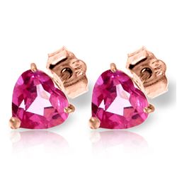 ALARRI 3.25 CTW 14K Solid Rose Gold Stud Earrings Natural Pink Topaz