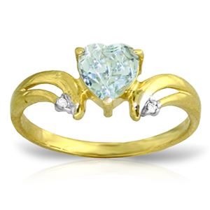 ALARRI 0.96 CTW 14K Solid Gold Jazzonia Aquamarine Diamond Ring