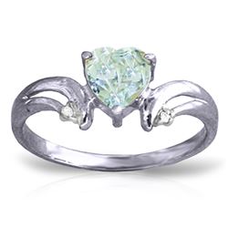ALARRI 0.96 Carat 14K Solid White Gold I Really Want Aquamarine Diamond Ring