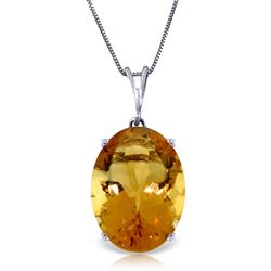 ALARRI 6 CTW 14K Solid White Gold Necklace Oval Citrine