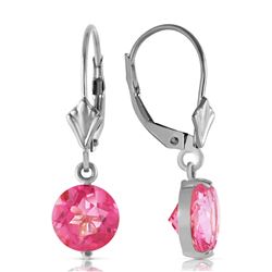 ALARRI 3.1 Carat 14K Solid White Gold Pink Fun Pink Topaz Earrings