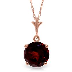 ALARRI 1.15 CTW 14K Solid Rose Gold Single Round Garnet Necklace