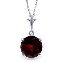 ALARRI 1.15 Carat 14K Solid White Gold Detrimental Garnet Necklace