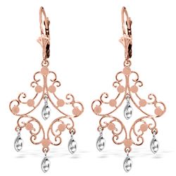 ALARRI 14K Solid Rose Gold Chandelier Earrings