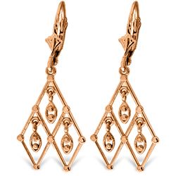 ALARRI 14K Solid Rose Gold Chandelier Earrings