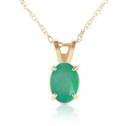 ALARRI 0.75 Carat 14K Solid Gold Necklace Natural Emerald