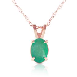 ALARRI 0.75 Carat 14K Solid Rose Gold Necklace Natural Emerald