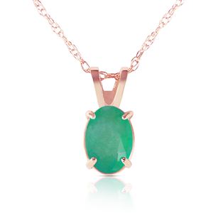 ALARRI 0.75 Carat 14K Solid Rose Gold Necklace Natural Emerald