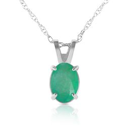 ALARRI 0.75 Carat 14K Solid White Gold Necklace Natural Emerald