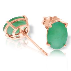 ALARRI 1.8 Carat 14K Solid Rose Gold Stud Earrings Natural Emerald