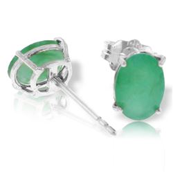 ALARRI 1.8 Carat 14K Solid White Gold Stud Earrings Natural Emerald