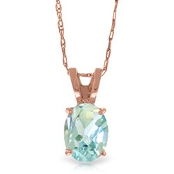 ALARRI 0.75 CTW 14K Solid Rose Gold Solitaire Aquamarine Necklace