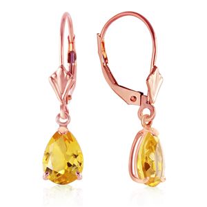 ALARRI 2.85 Carat 14K Solid Rose Gold Citrine Sunshine Earrings