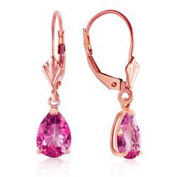 ALARRI 2.85 Carat 14K Solid Rose Gold Glamour Pink Topaz Earrings