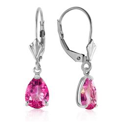 ALARRI 2.85 Carat 14K Solid White Gold Cherub Pink Topaz Earrings