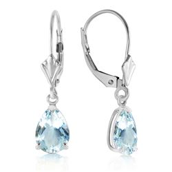 ALARRI 2.85 Carat 14K Solid White Gold Applying Your Hand Aquamarine Earrings