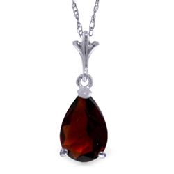 ALARRI 1.5 Carat 14K Solid White Gold Rest Of Today Garnet Necklace