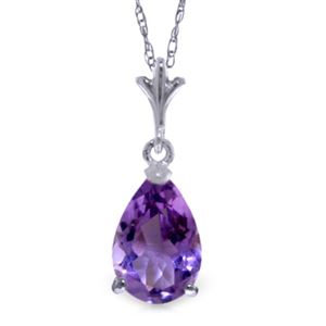 ALARRI 1.5 CTW 14K Solid White Gold Conceive Amethyst Necklace