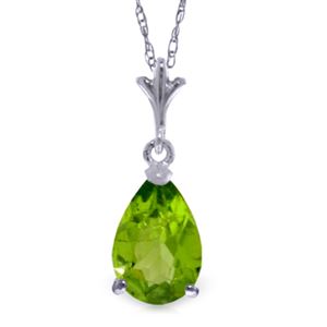 ALARRI 1.5 CTW 14K Solid White Gold Non Perishable Peridot Necklace