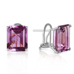 ALARRI 13 Carat 14K Solid White Gold Coming Years Amethyst Earrings